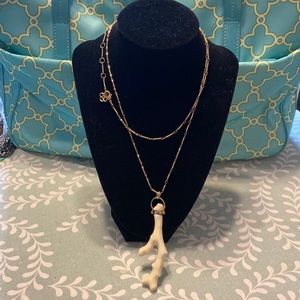 Stella & Dot Coral Gold Necklace